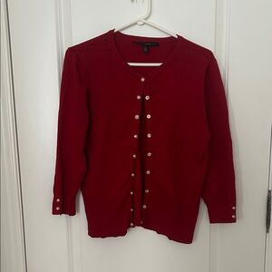 White House Black Market Red Cardigan Sweater